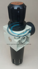 Cargar imagen en el visor de la galería, Separador de Agua con Filtro y Reductor de Presión ABAC AirNet 3/8 h 2813920015 FRL FPR-3/8”f