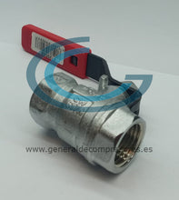 Cargar imagen en el visor de la galería, Válvula esfera 1/2H-1/2H PN40 H-H Roscar Palanca negra funda roja - Arco Turia