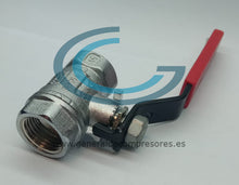 Cargar imagen en el visor de la galería, Válvula esfera 1/2H-1/2H PN40 H-H Roscar Palanca negra funda roja - Arco Turia