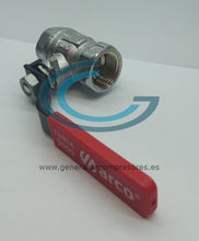 Cargar imagen en el visor de la galería, Válvula esfera 1/2H-1/2H PN40 H-H Roscar Palanca negra funda roja - Arco Turia