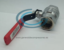 Cargar imagen en el visor de la galería, Válvula esfera 3/4H-3/4H PN40 H-H Roscar Palanca negra funda roja - Arco Turia