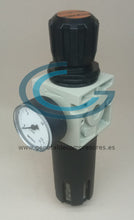 Cargar imagen en el visor de la galería, Separador de Agua con Filtro y Reductor de Presión ABAC AirNet 3/8 h 2813920015 FRL FPR-3/8”f

